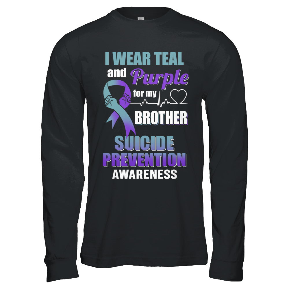 I Wear Teal Purple For My Brother Suicide Prevention T-Shirt & Hoodie | Teecentury.com