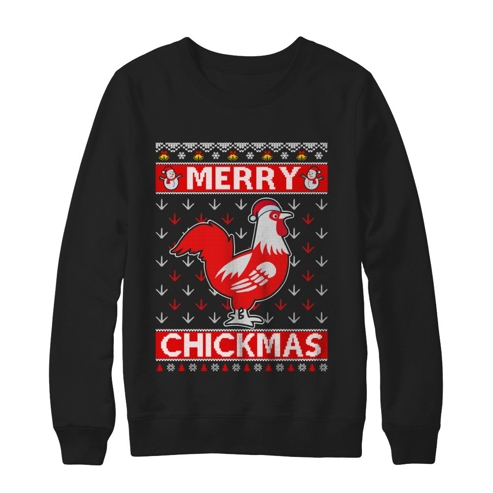 Merry Chickmas Farmer Chicken Ugly Christmas Sweater T-Shirt & Sweatshirt | Teecentury.com
