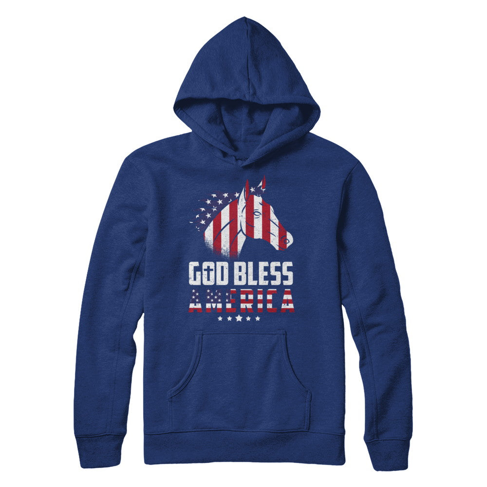 God Bless America Horse American Flag 4Th Of July T-Shirt & Hoodie | Teecentury.com