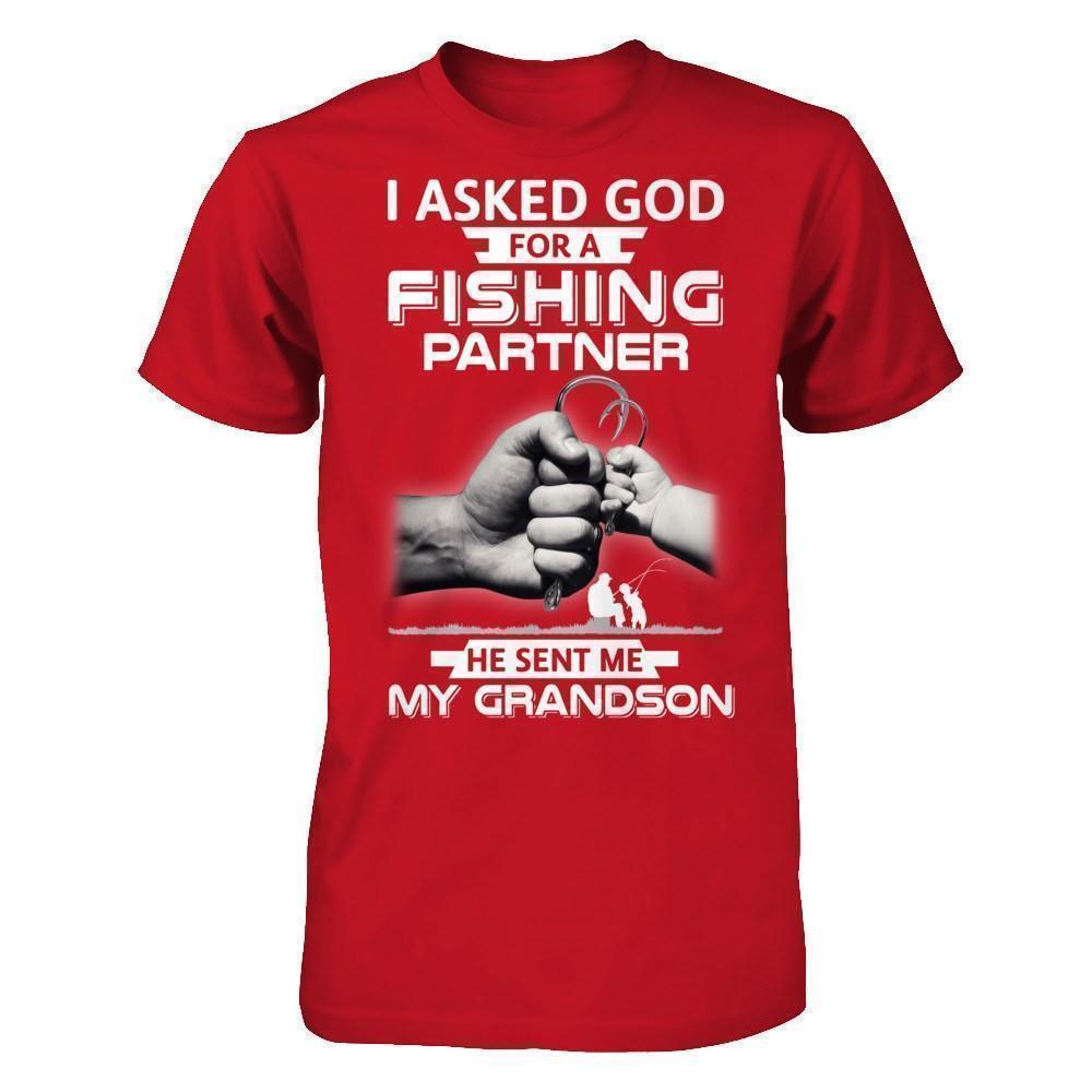 I Asked God For A Fishing Partner He Sent Me My Grandson T-Shirt & Hoodie | Teecentury.com