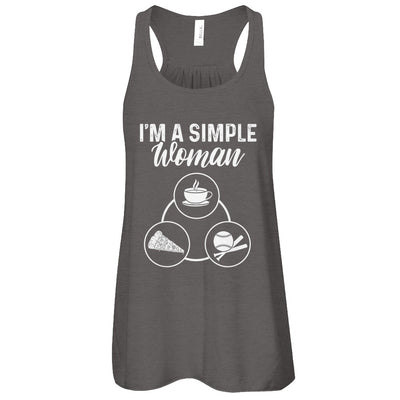 I'm A Simple Woman Coffee Pizza Softball T-Shirt & Tank Top | Teecentury.com