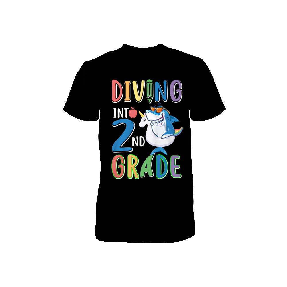 Diving Into 2nd Grade Back To School Shark Youth Youth Shirt | Teecentury.com