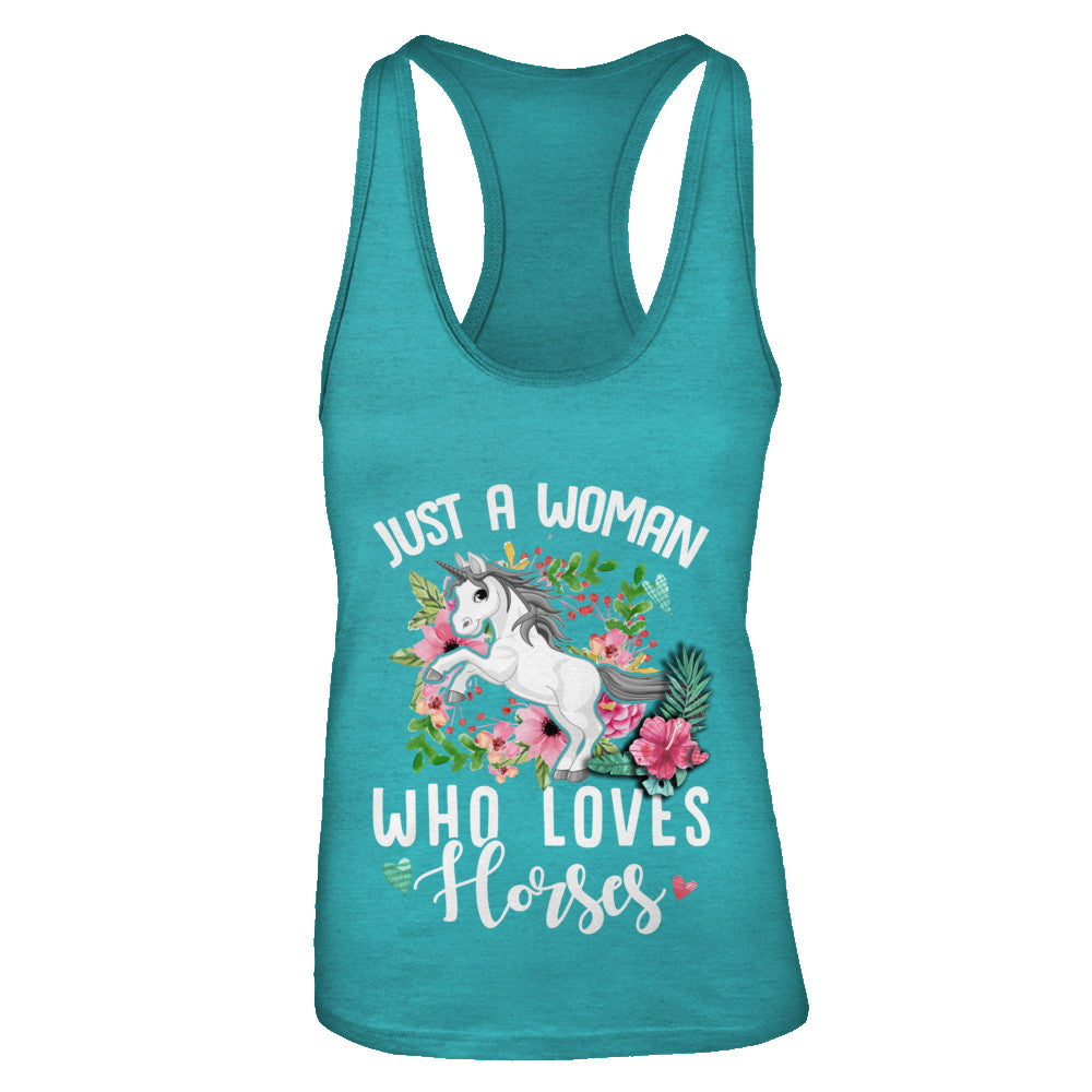 Just A Woman Who Loves Horses T-Shirt & Tank Top | Teecentury.com