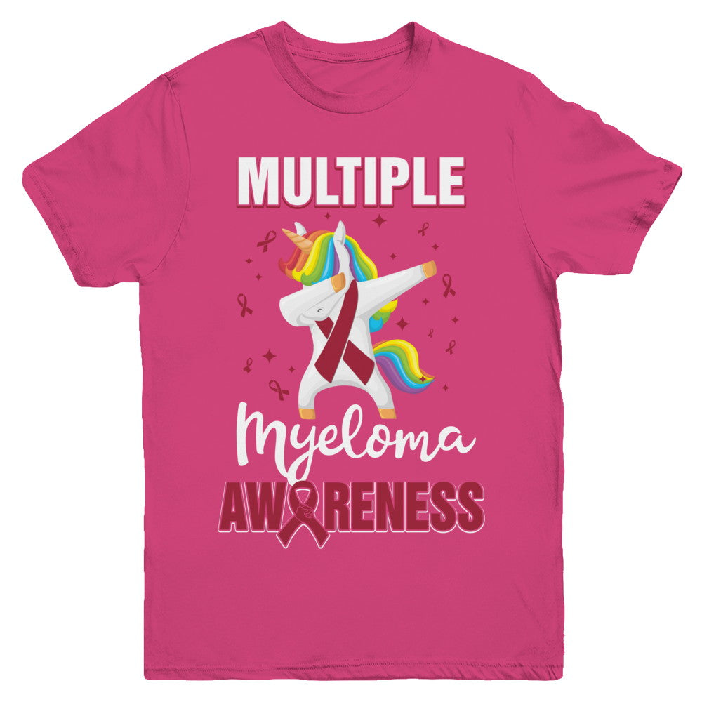 Inspirational Multiple Myeloma Awareness Unicorn Support Youth Youth Shirt | Teecentury.com