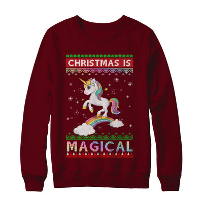 Christmas Is Magical Unicorn Ugly Christmas Sweater T-Shirt & Sweatshirt | Teecentury.com