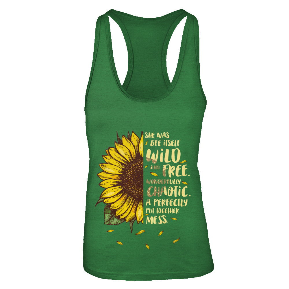 She Was Life Itself Wild And Free Vintage Sunflower T-Shirt & Tank Top | Teecentury.com
