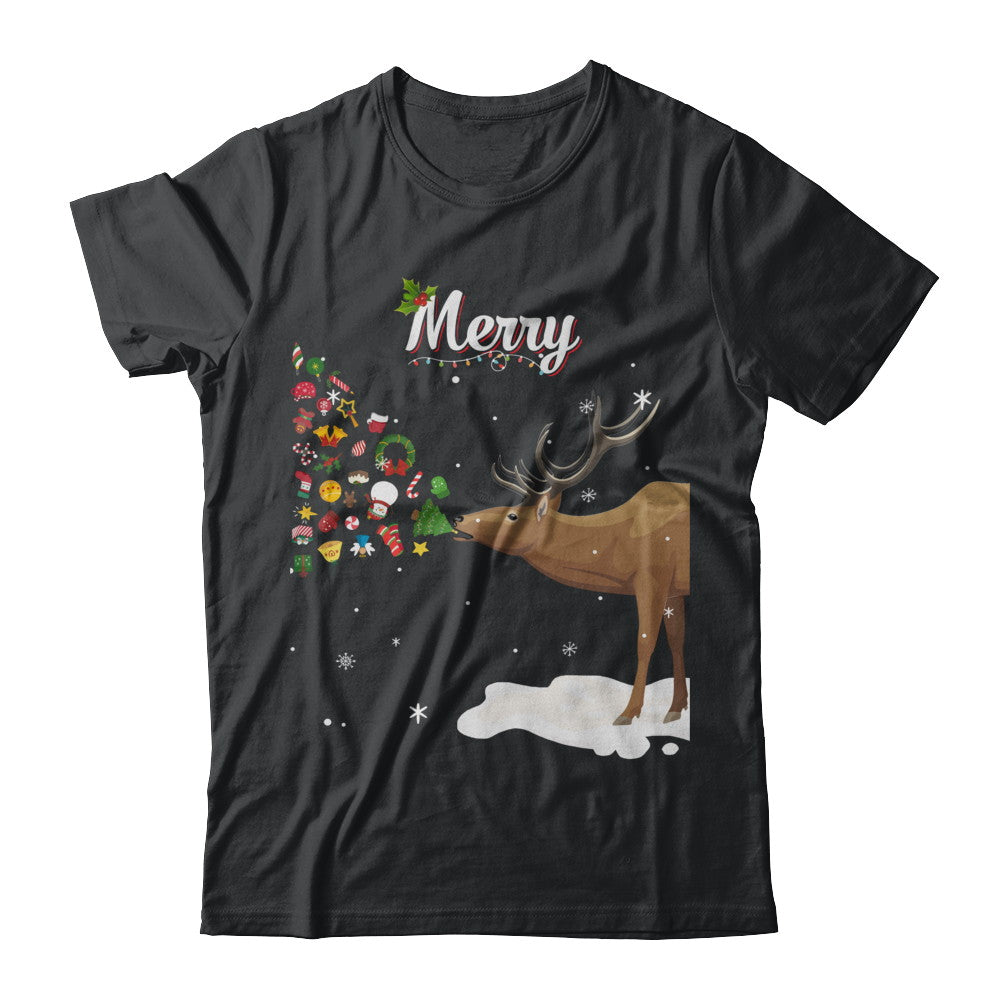Couples Sick Reindeer Funny Ugly Merry Christmas Sweater T-Shirt & Sweatshirt | Teecentury.com