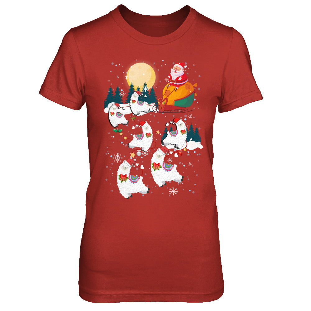Funny Christmas Llama Alpaca Reindeer Lover Santa Gift T-Shirt & Sweatshirt | Teecentury.com