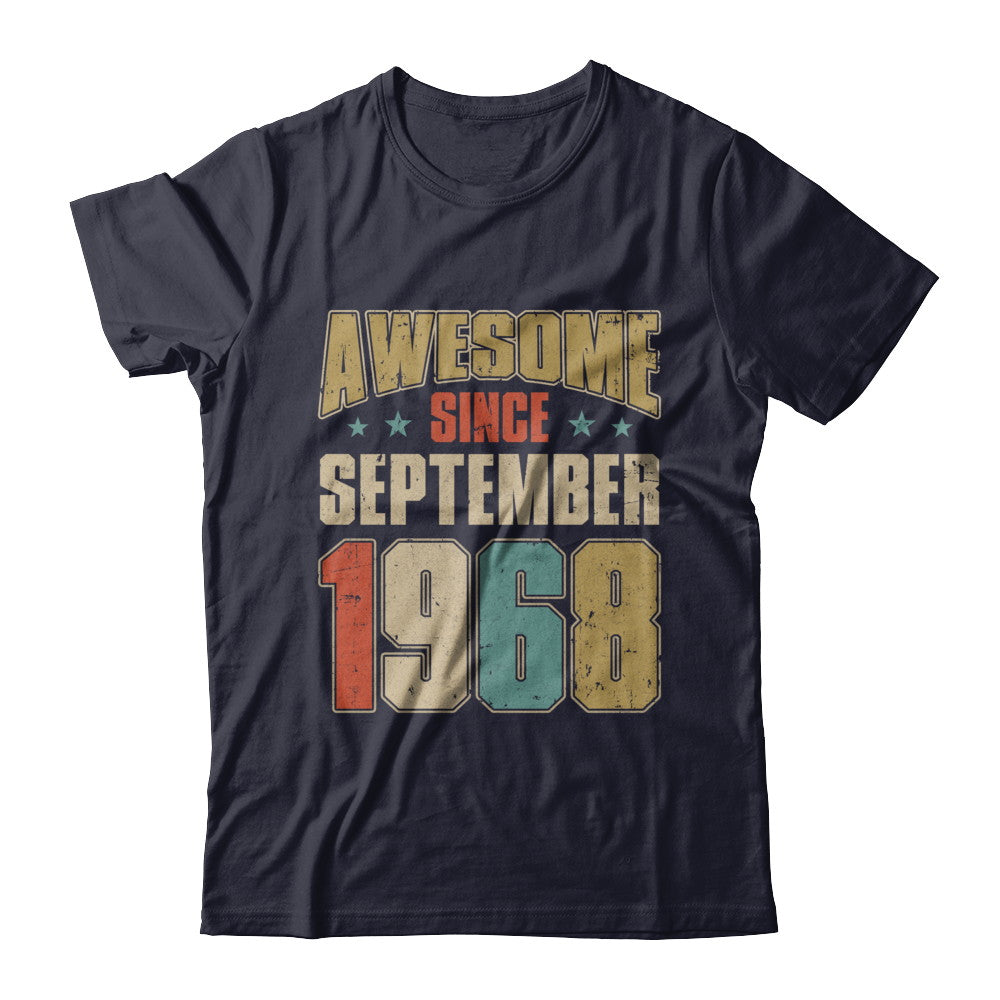 Vintage Retro Awesome Since September 1968 54th Birthday T-Shirt & Hoodie | Teecentury.com