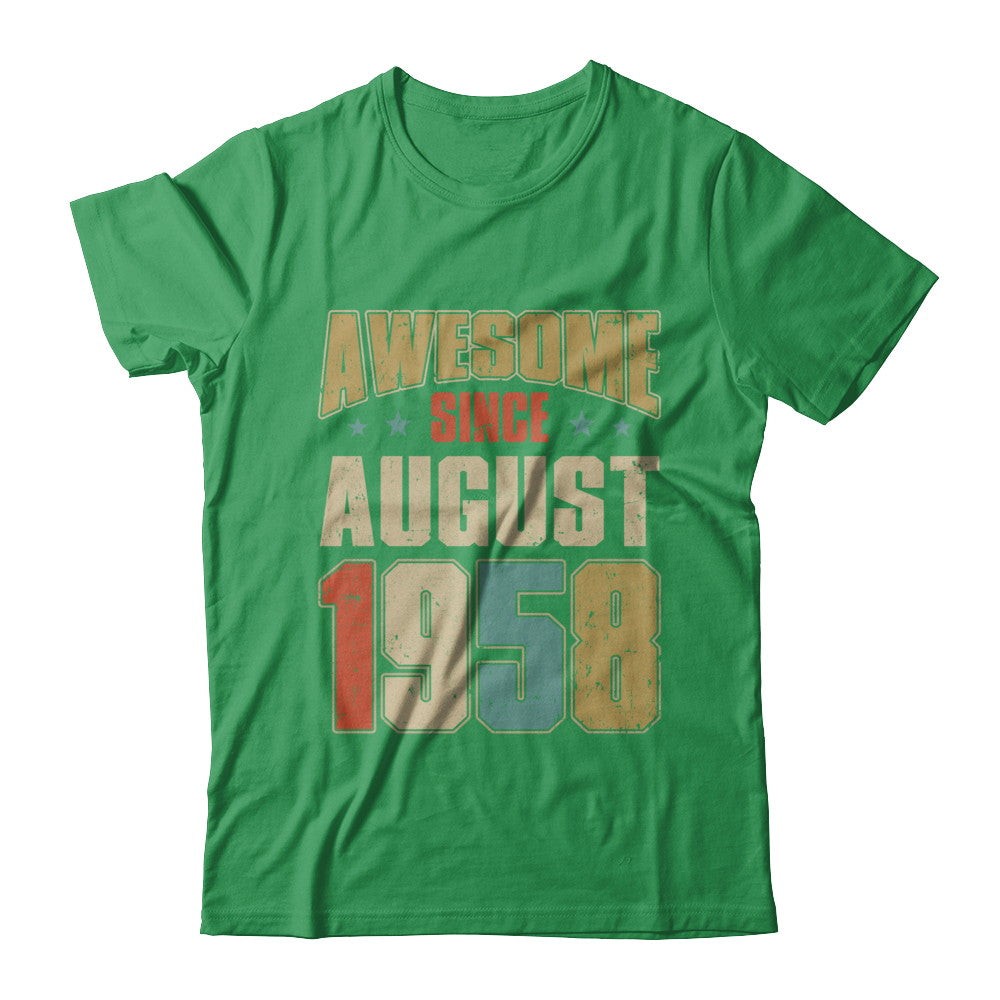 Vintage Retro Awesome Since August 1958 64th Birthday T-Shirt & Hoodie | Teecentury.com
