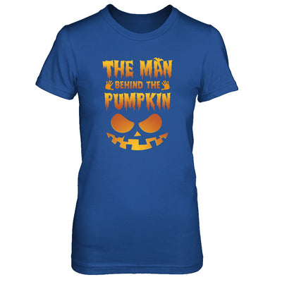 The Man Behind The Pumpkin Funny Pregnant Halloween T-Shirt & Tank Top | Teecentury.com