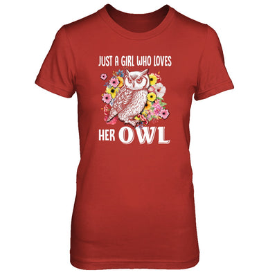 Just A Girl Who Loves Her Owl T-Shirt & Tank Top | Teecentury.com