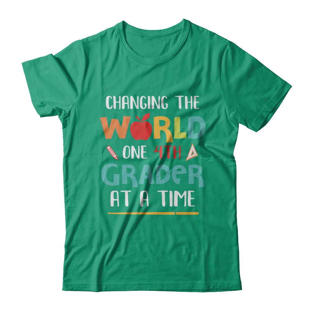 Changing The World One 4th Grader Back To School Teacher T-Shirt & Hoodie | Teecentury.com