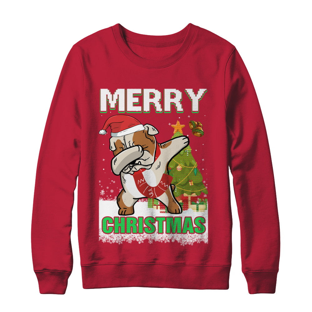 Cute Bulldog Claus Merry Christmas Ugly Sweater T-Shirt & Sweatshirt | Teecentury.com