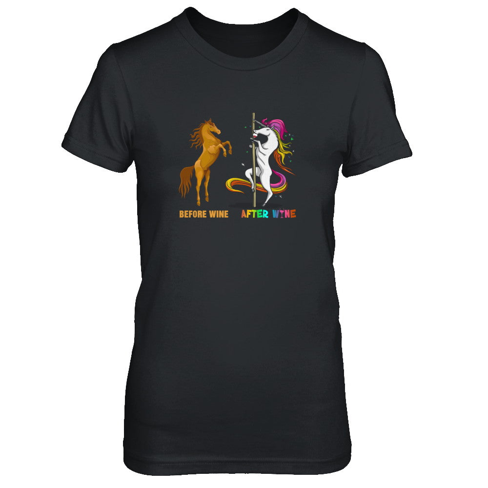 Before Wine After Wine Unicorn T-Shirt & Tank Top | Teecentury.com