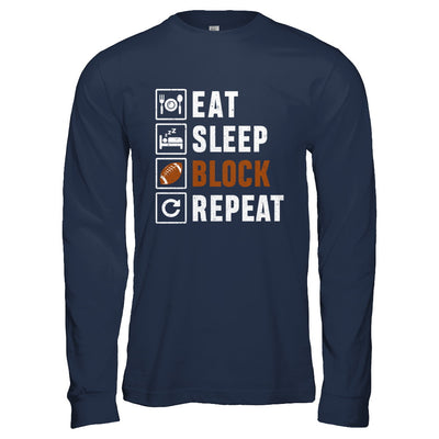 Funny Eat Sleep Block Repeat Football Gifts T-Shirt & Hoodie | Teecentury.com