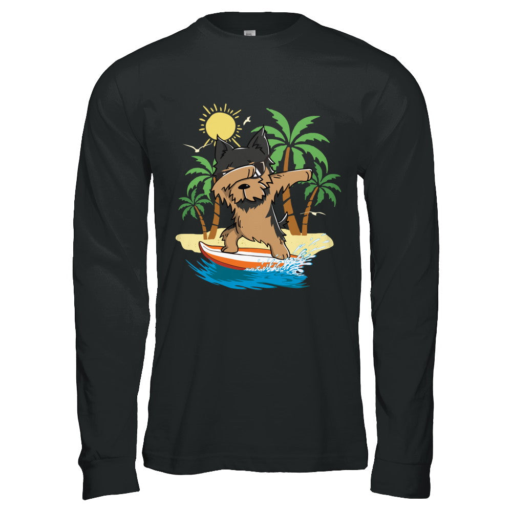 Summer Vacation Dabbing Yorkie Surfing Surfboard Gift T-Shirt & Hoodie | Teecentury.com