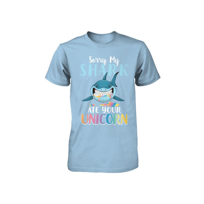 Sorry My Shark Ate Your Unicorn Funny Shark Youth Youth Shirt | Teecentury.com