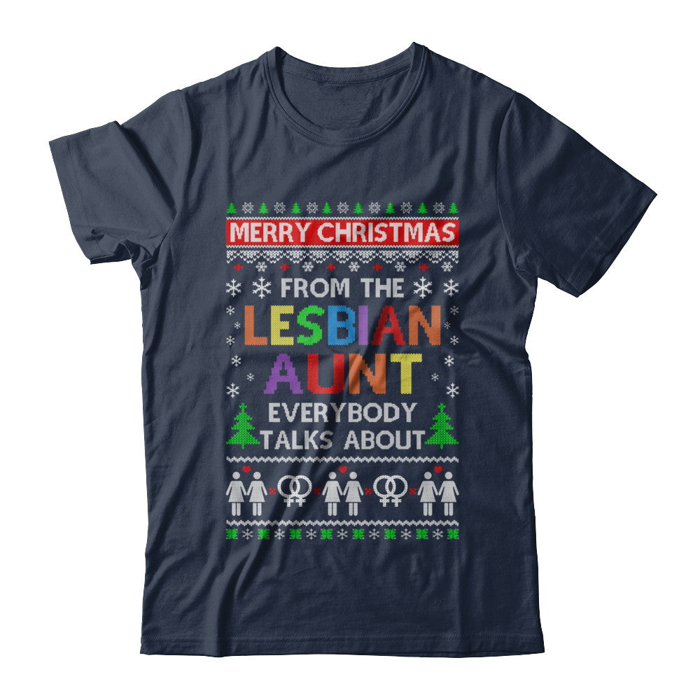 LGBT Merry Christmas From Lesbian Aunt Ugly Christmas Sweater T-Shirt & Sweatshirt | Teecentury.com