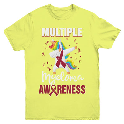 Inspirational Multiple Myeloma Awareness Unicorn Support Youth Youth Shirt | Teecentury.com