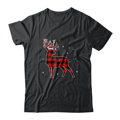 Red Plaid Deer Santa Hat Christmas Buffalo Plaid T-Shirt & Sweatshirt | Teecentury.com