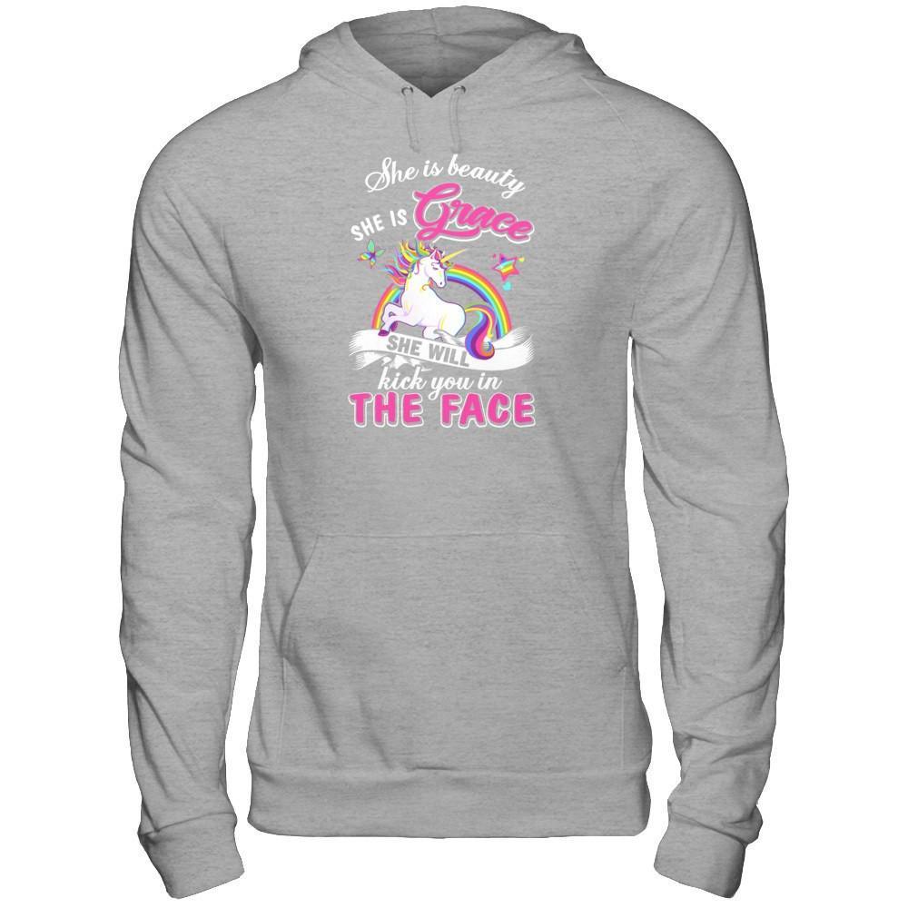 She Is Beauty She Is Grace She'll Kick You In The Face T-Shirt & Tank Top | Teecentury.com
