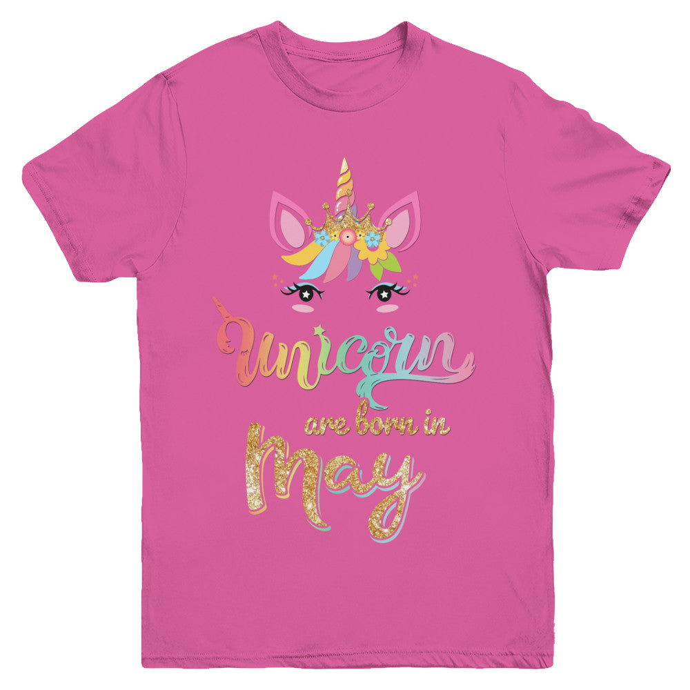 Cute Unicorns Are Born In May Birthday Gift Youth Youth Shirt | Teecentury.com