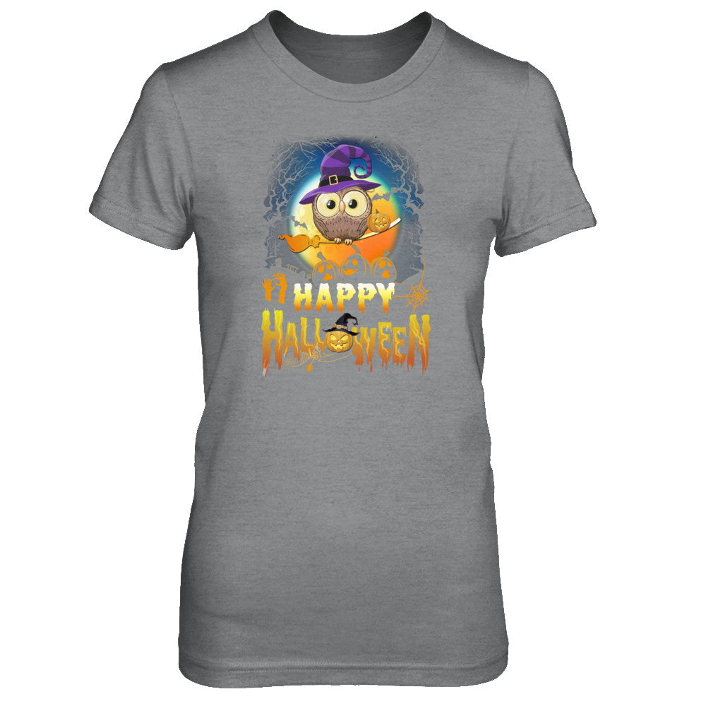 Happy Halloween Owl Witch T-Shirt & Tank Top | Teecentury.com