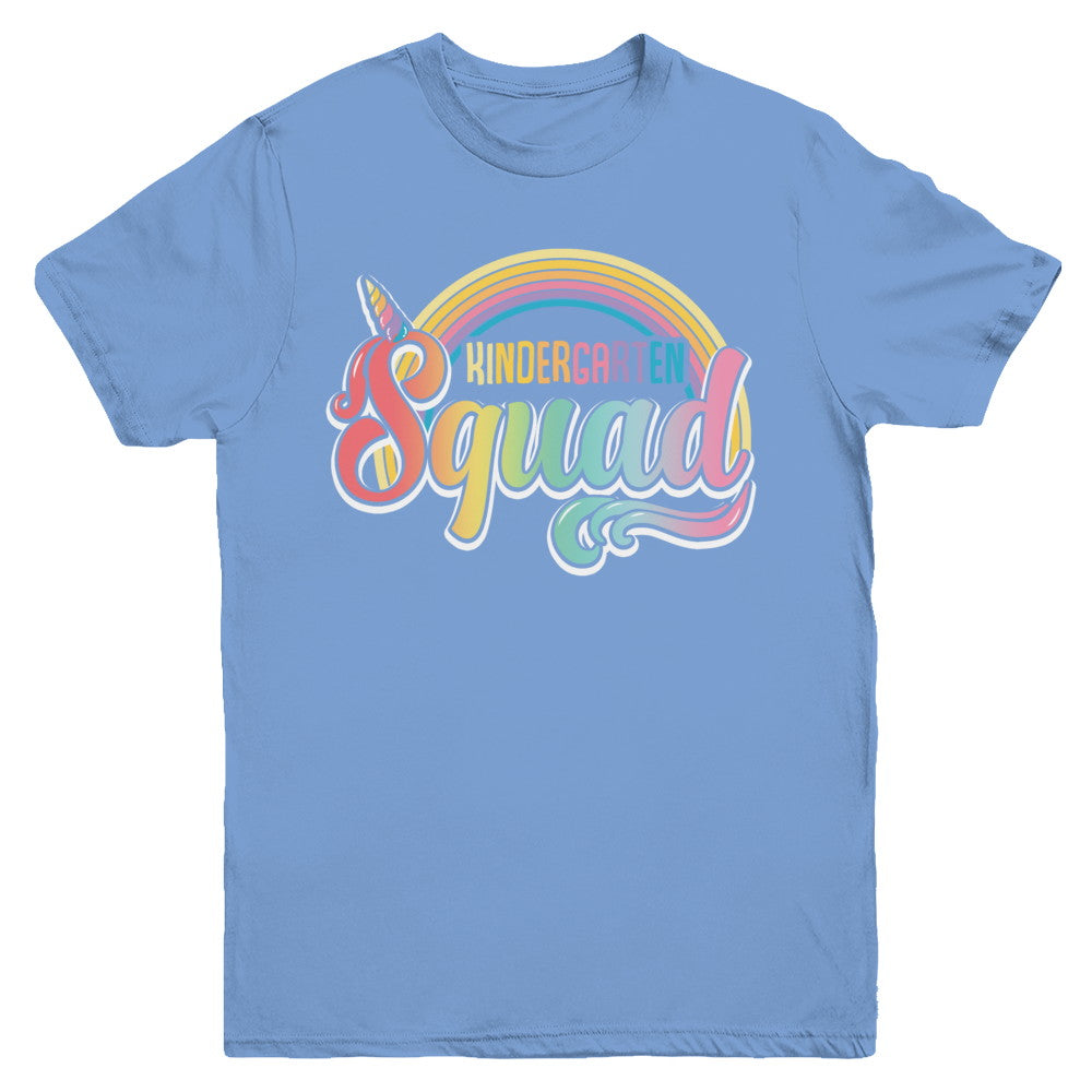 Kindergarten Squad Cute Rainbow Unicorn Back To School Youth Youth Shirt | Teecentury.com