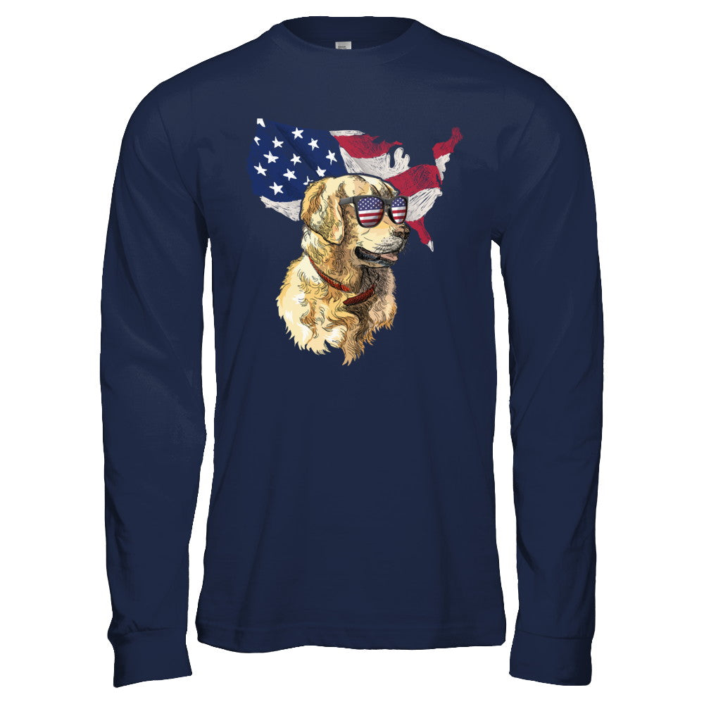 Funny Patriot Golden Retriever Dog 4Th Of July American Flag T-Shirt & Hoodie | Teecentury.com