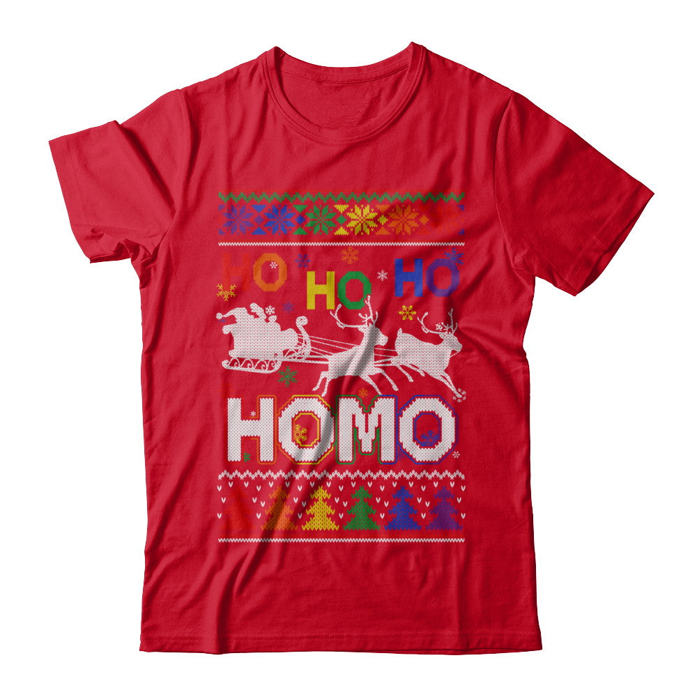 Ho Ho Ho Homo Santa LGBT Gay Ugly Christmas Sweater T-Shirt & Sweatshirt | Teecentury.com
