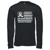 Clear Ribbon Lung Cancer Awareness US Flag T-Shirt & Hoodie | Teecentury.com