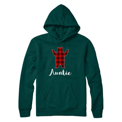 Red Auntie Bear Buffalo Plaid Family Christmas Pajamas T-Shirt & Sweatshirt | Teecentury.com