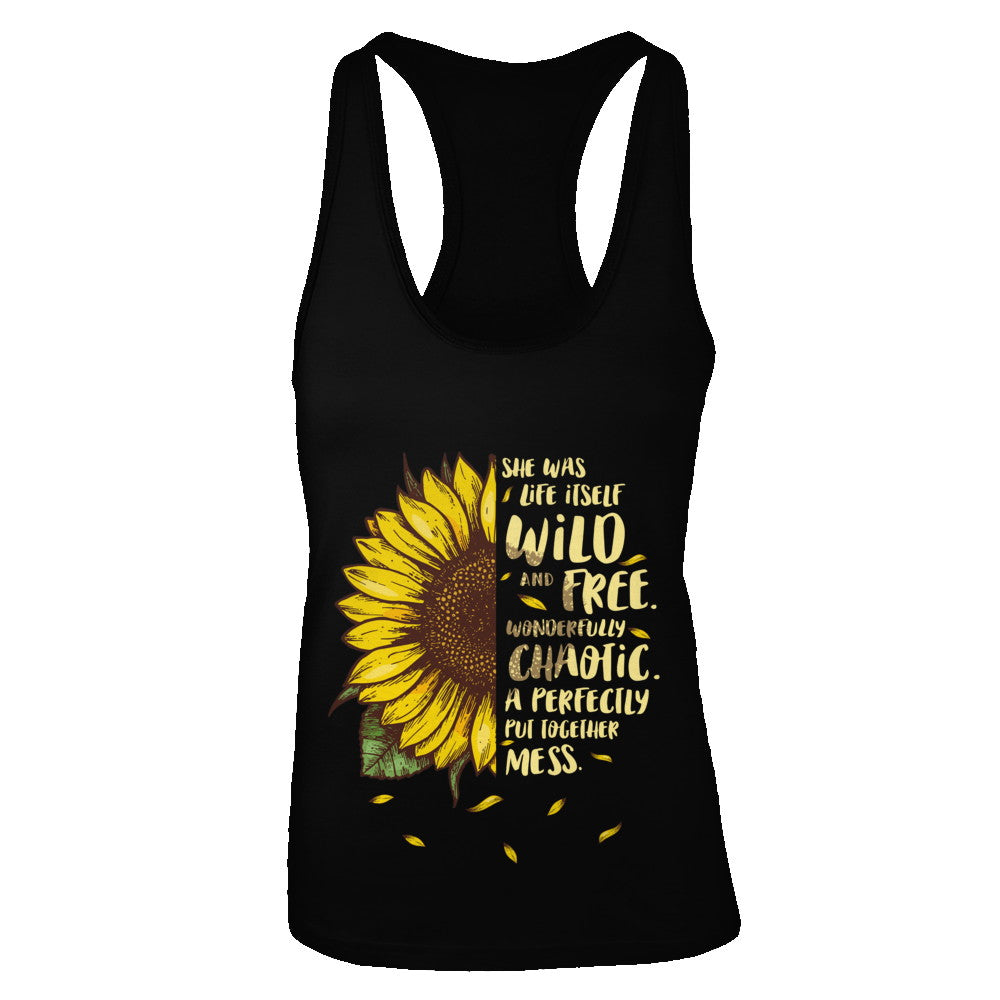 She Was Life Itself Wild And Free Vintage Sunflower T-Shirt & Tank Top | Teecentury.com