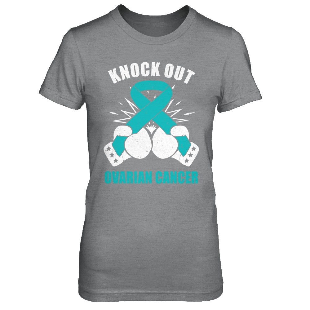 Boxing knock out Ovarian Cancer Awareness Support T-Shirt & Hoodie | Teecentury.com