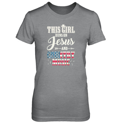 This Girl Runs On Jesus And Country Music T-Shirt & Tank Top | Teecentury.com