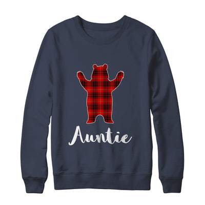 Red Auntie Bear Buffalo Plaid Family Christmas Pajamas T-Shirt & Sweatshirt | Teecentury.com