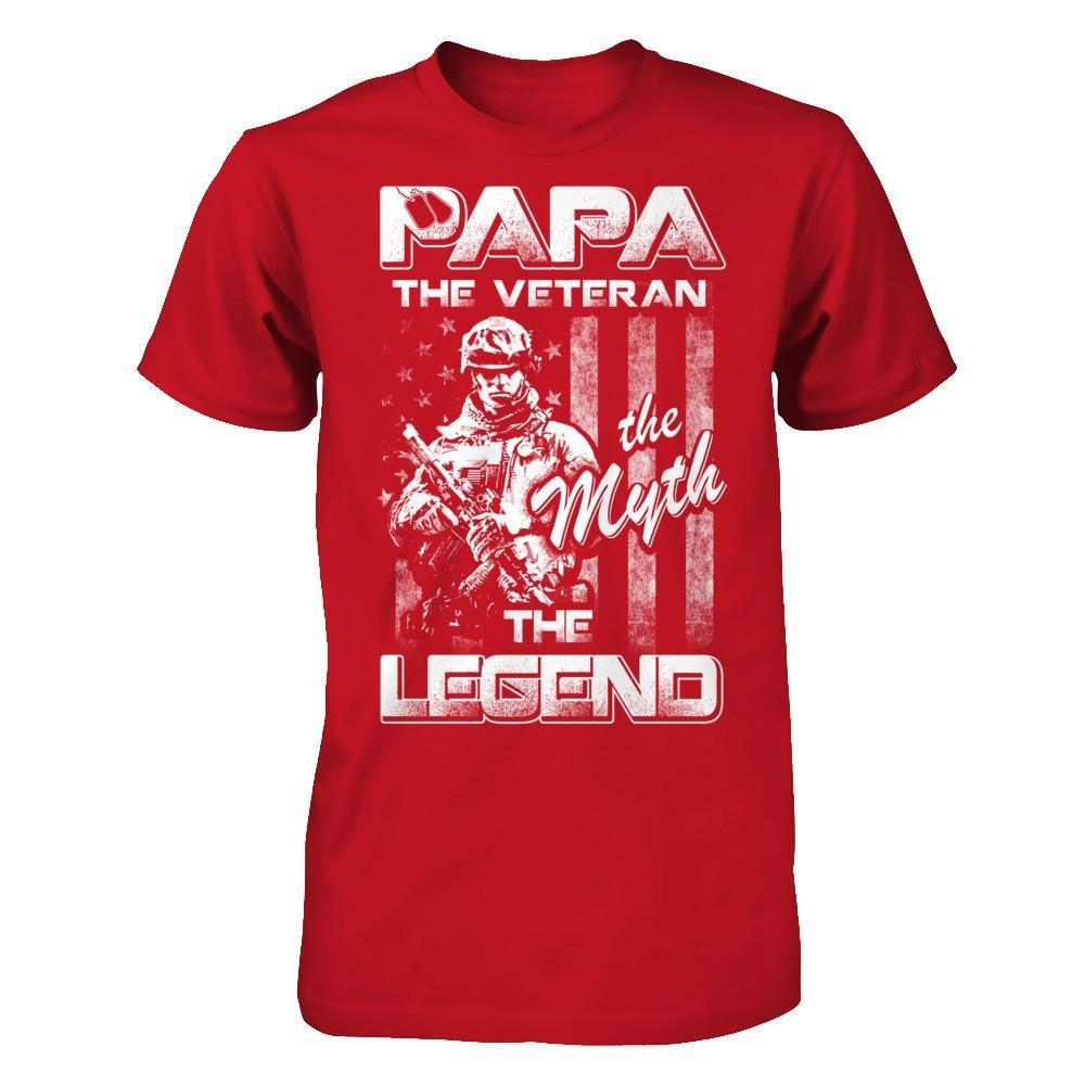 Papa The Veteran The Myth The Legend T-Shirt & Hoodie | Teecentury.com