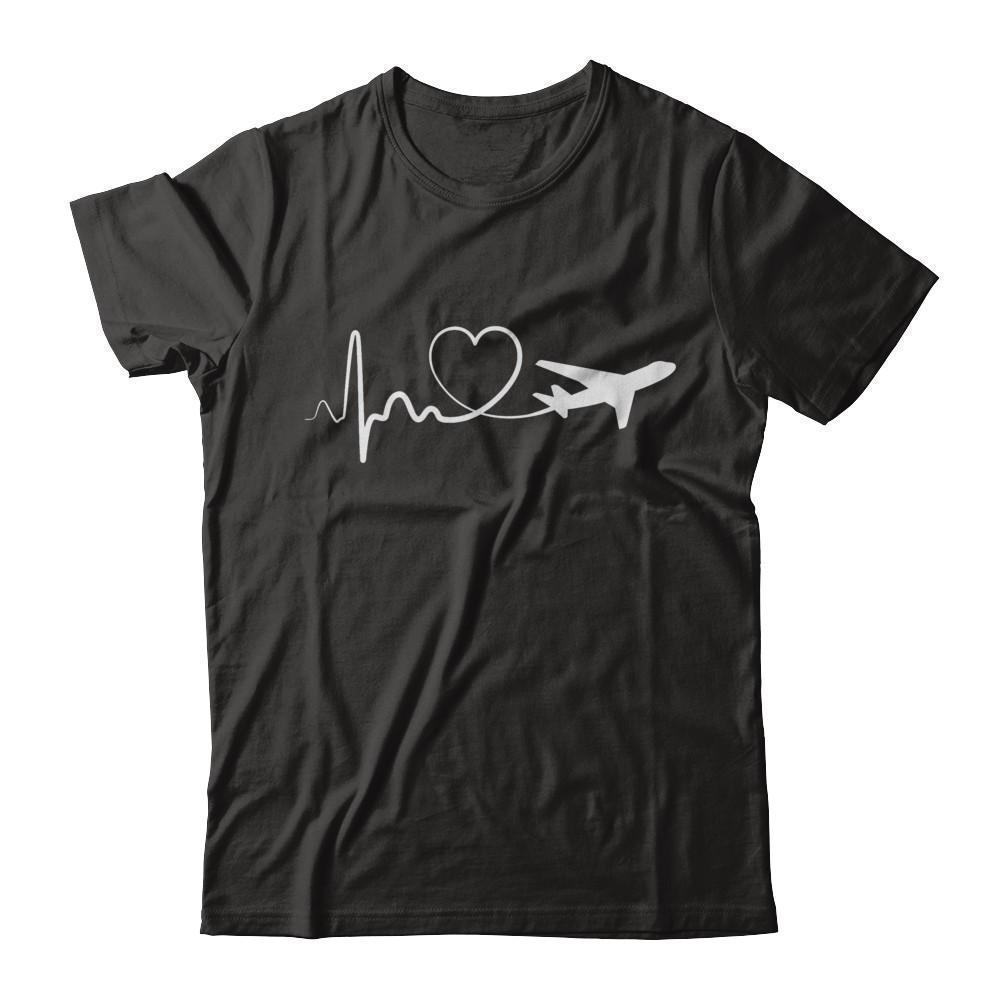 Airplane Fly Flight Planes Heartbeat To Travel Airplane T-Shirt & Hoodie | Teecentury.com