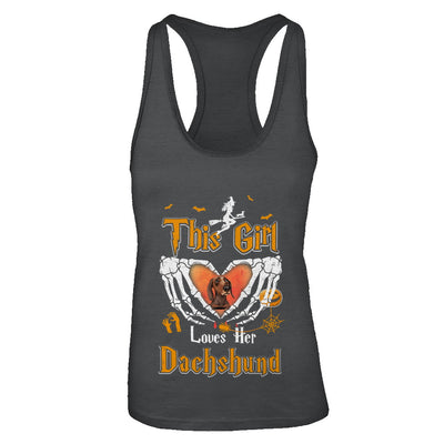 This Girl Love Her Dog Dachshund Halloween T-Shirt & Tank Top | Teecentury.com