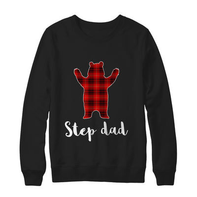 Red Step Dad Bear Buffalo Plaid Family Christmas Pajamas T-Shirt & Sweatshirt | Teecentury.com
