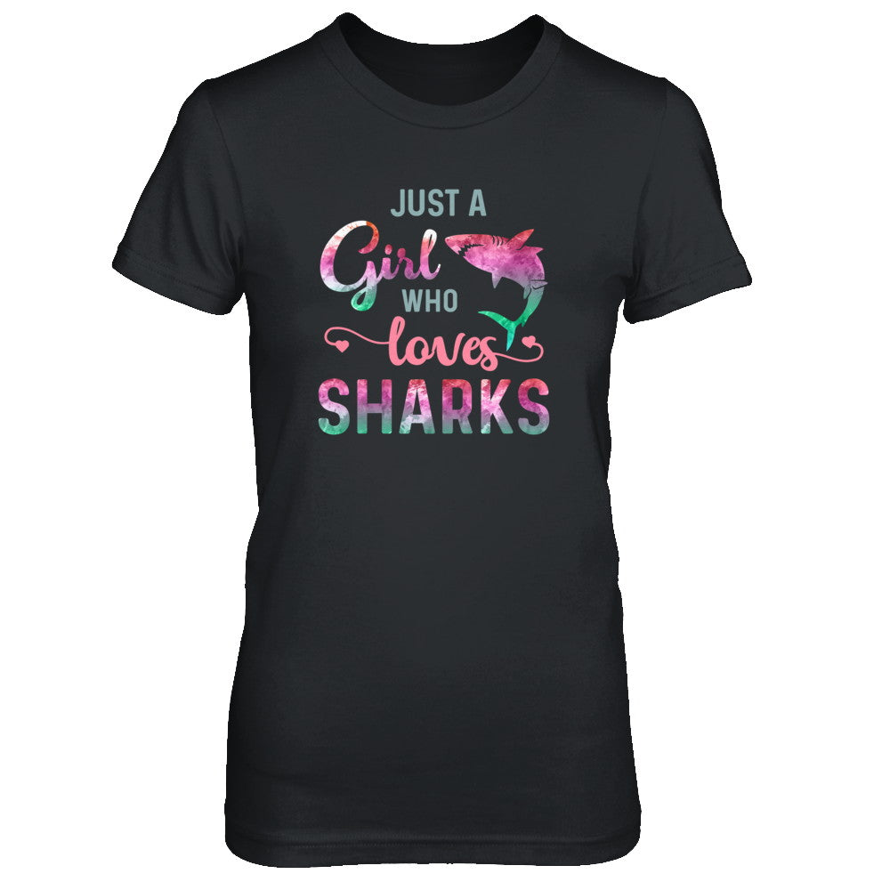 Just A Girl Who Loves Sharks Shark Lover T-Shirt & Tank Top | Teecentury.com