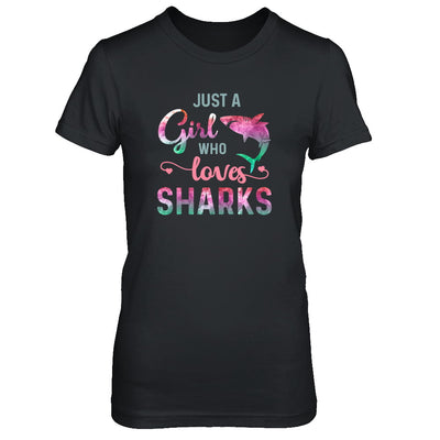 Just A Girl Who Loves Sharks Shark Lover T-Shirt & Tank Top | Teecentury.com