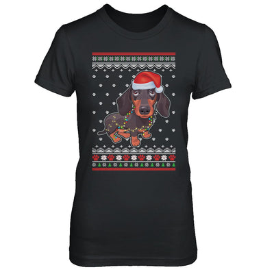 Dachshund Christmas Ugly Sweater Lights Dog Xmas Gift T-Shirt & Sweatshirt | Teecentury.com