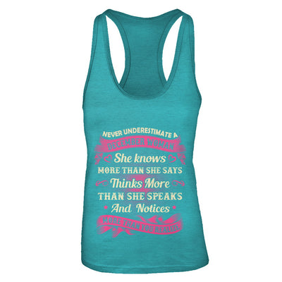 December Woman She Knows More Than She Says Birthday Gift T-Shirt & Tank Top | Teecentury.com