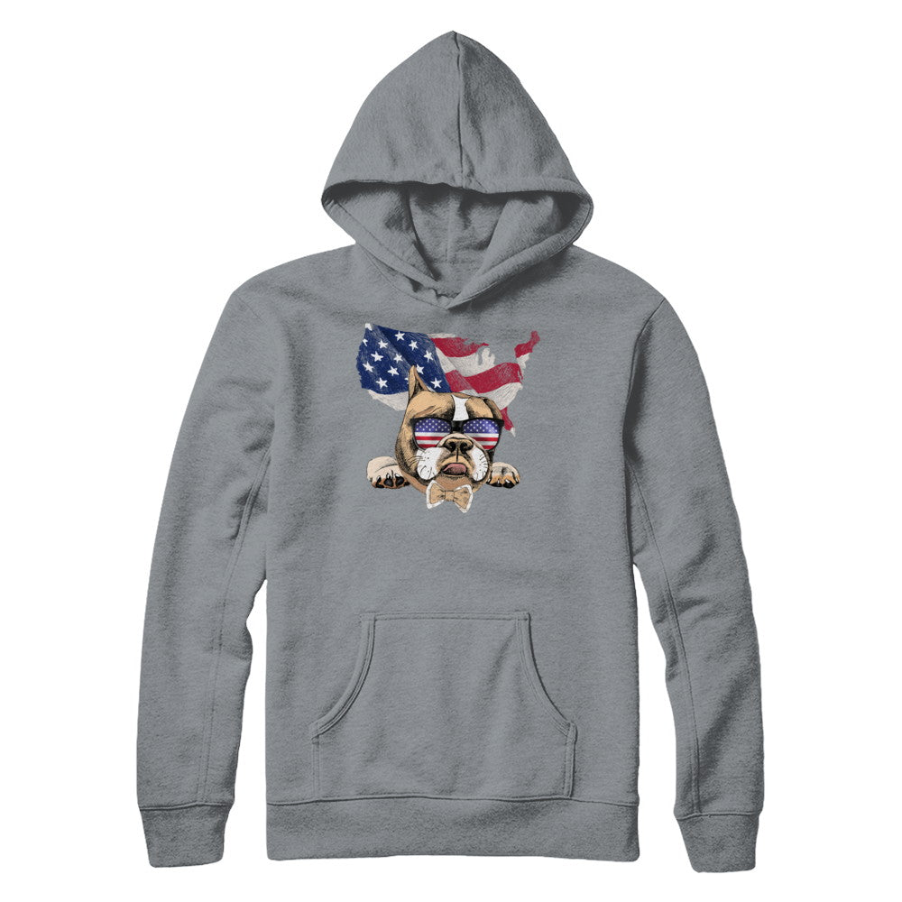 Funny Patriot Bulldog Dog 4Th Of July American Flag T-Shirt & Hoodie | Teecentury.com