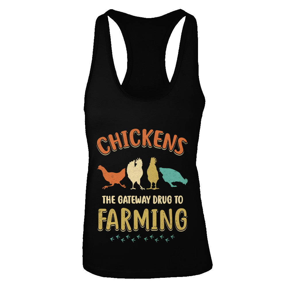 Vintage Chickens The Gateway Drug Funny Farmer Chicken T-Shirt & Tank Top | Teecentury.com