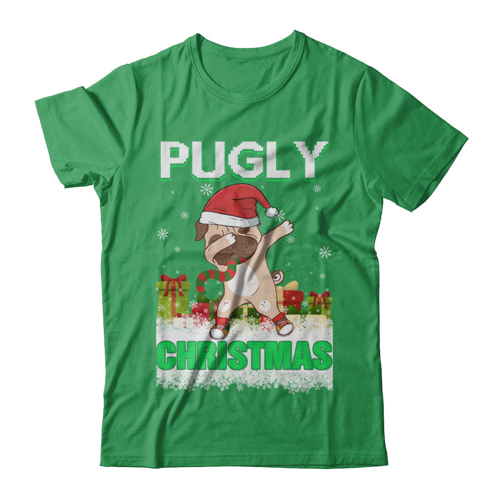 Dabbing Pug Claus Pugly Christmas Ugly Sweater Christmas T-Shirt & Sweatshirt | Teecentury.com