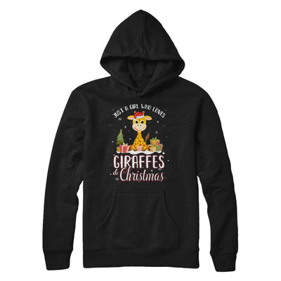 Just A Girl Who Loves Giraffes And Christmas T-Shirt & Sweatshirt | Teecentury.com