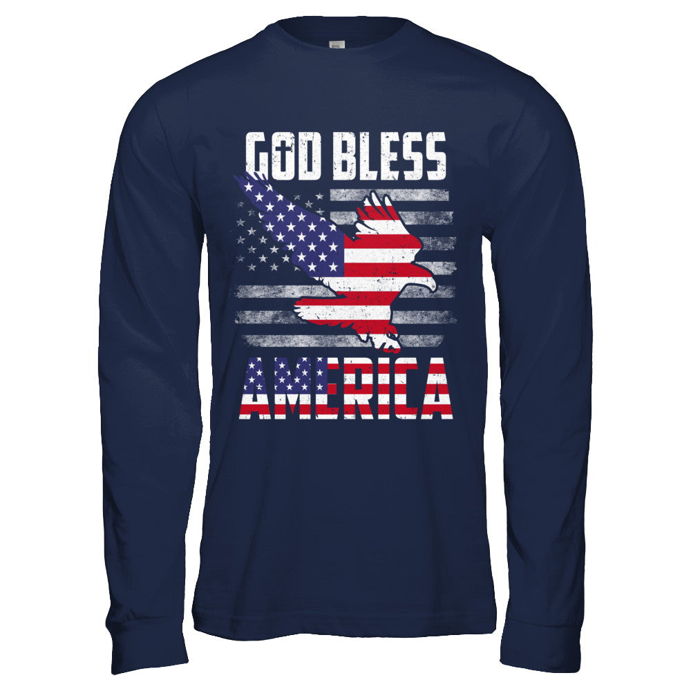 Patriotic God Bless America Flag Eagle 4Th Of July T-Shirt & Hoodie | Teecentury.com